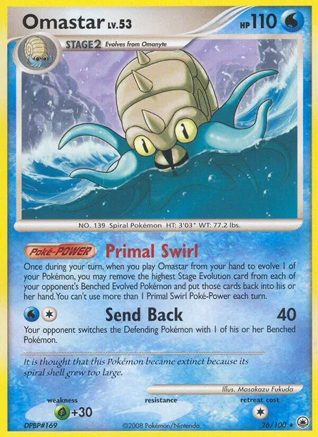 Omastar, Pokémon card MD 26 — Majestic Dawn set