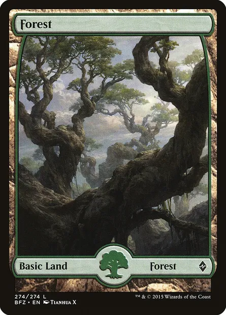 Forêt, carte Magic BFZ 274 — extension La bataille de Zendikar