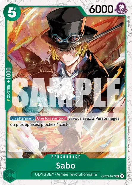 Sabo, carte One Piece OP09-027 — extension LES NOUVEAUX EMPEREURS