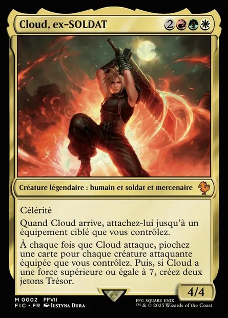 Cloud, ex-SOLDAT, carte Magic FIC 2 — extension Final Fantasy Commander