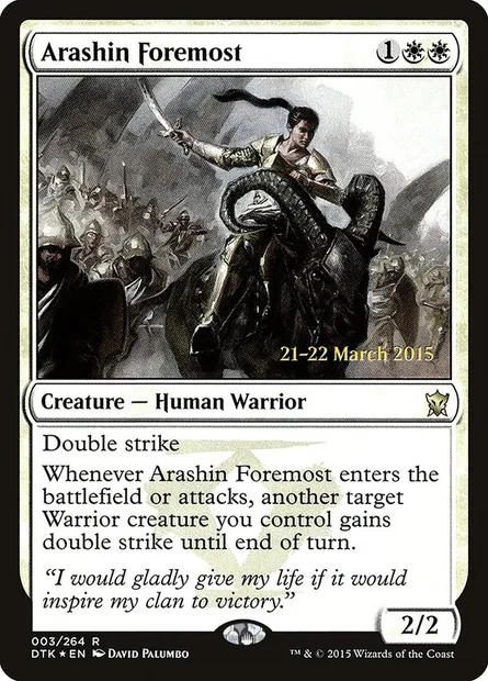 Arashin Foremost, Magic card PDTK 3s — Dragons of Tarkir Promos set