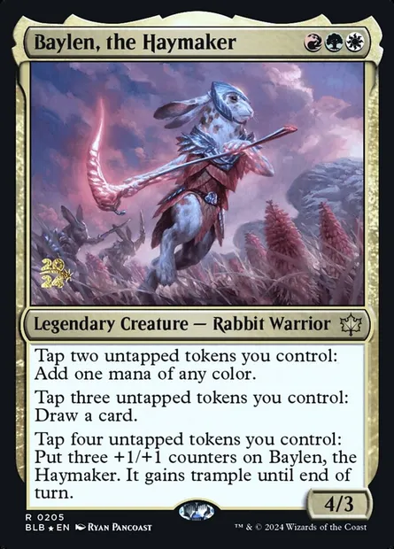 Baylen, the Haymaker, Magic card PBLB 205s — Bloomburrow Promos set