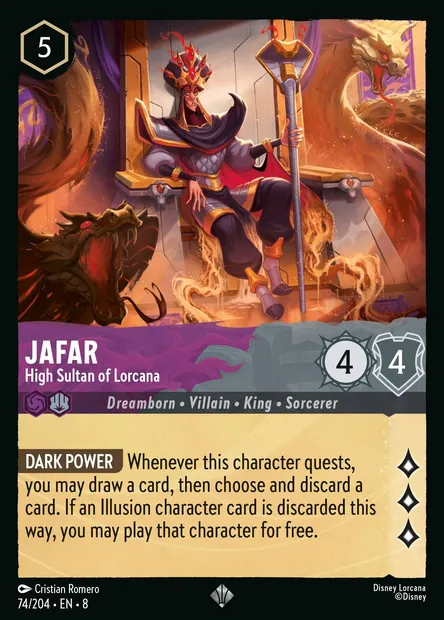 Jafar - High Sultan of Lorcana, Disney Lorcana card CH8-074 — The Reign of Jafar set