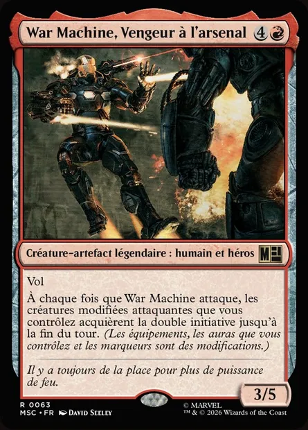 War Machine, Vengeur à l'arsenal, carte Magic MSC 63 — extension Marvel Super Heroes Commander