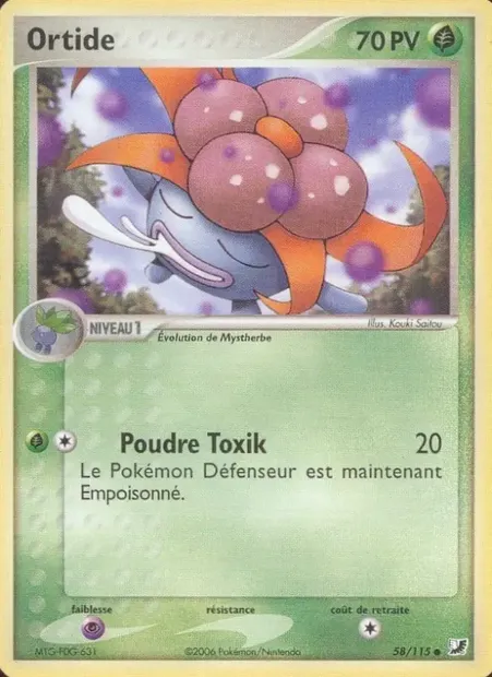 Ortide, carte Pokémon UF 58 — extension EX Forces Cachées