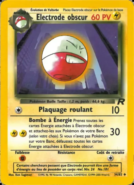 Electrode obscur, carte Pokémon TR 34 — extension Team Rocket