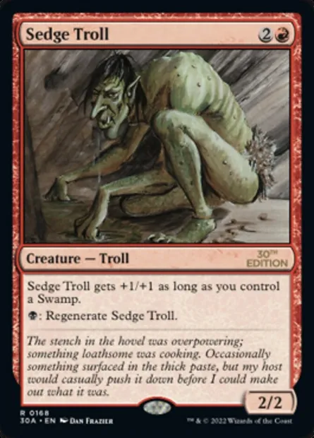 Sedge Troll, Magic card 30A 168 — 30th Anniversary Edition set