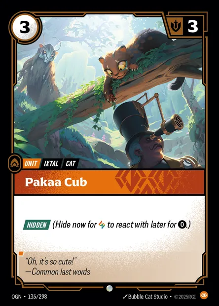 Pakaa Cub, carte Riftbound OGN 135 — extension Origins