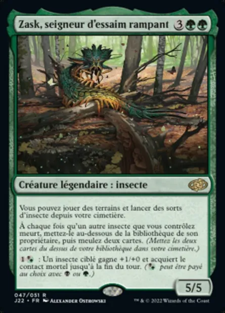 Zask, seigneur d'essaim rampant, carte Magic J22 47 — extension Jumpstart 2022