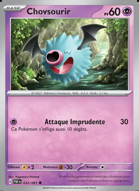 Chovsourir, carte Pokémon PAF 032 — extension Destinées de Paldea