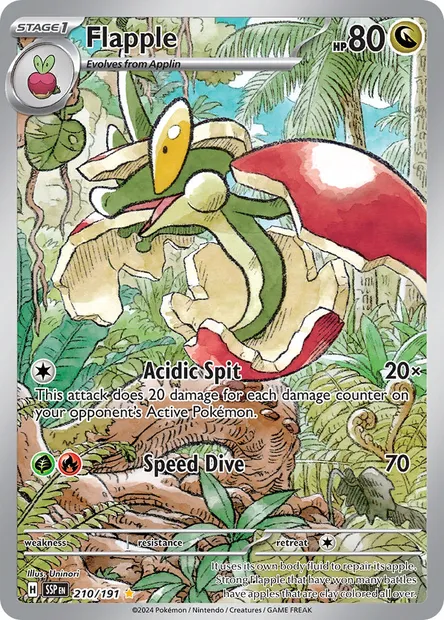 Flapple, Pokémon card SSP 210 — Surging Sparks set