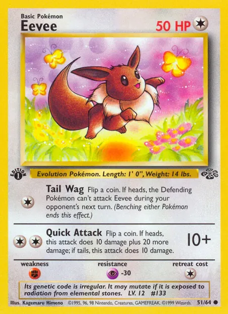 Eevee, Pokémon card JU 51 — Jungle set