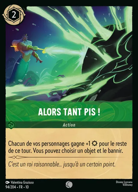 Alors tant pis !, carte Disney Lorcana CH10-094 — extension Lueurs dans les Profondeurs