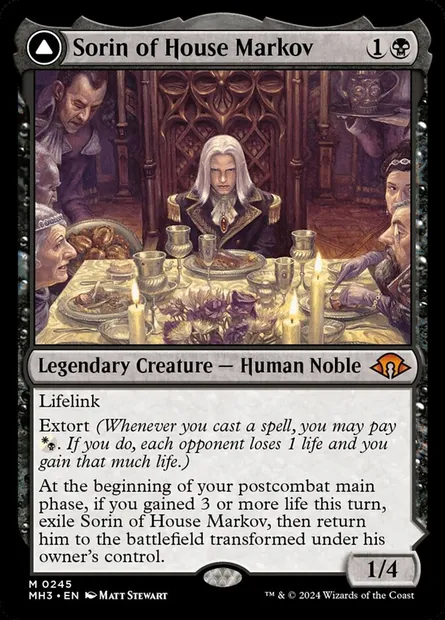 Sorin of House Markov // Sorin, Ravenous Neonate, Magic card MH3 245 — Modern Horizons 3 set