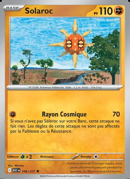 Solaroc, carte Pokémon ASC 106 — extension Héros Transcendants