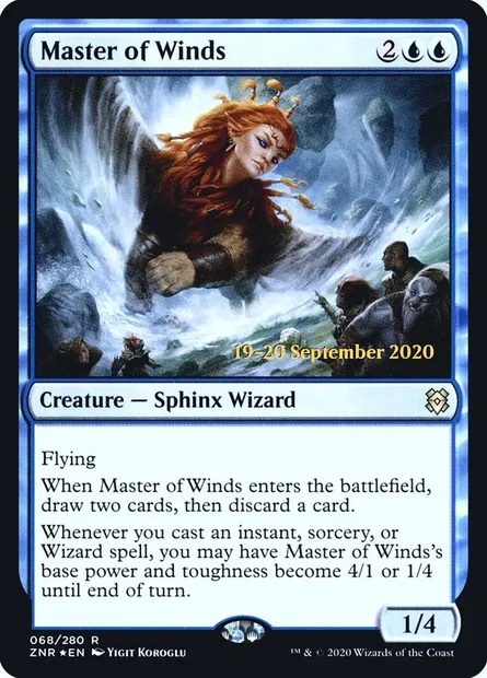 Maîtresse des vents, carte Magic PZNR 68s — extension Zendikar Rising Promos