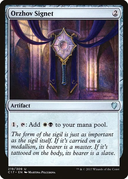 Orzhov Signet, Magic card C17 219 — Commander 2017 set