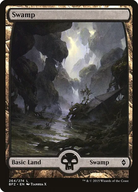 Swamp, Magic card BFZ 264 — Battle for Zendikar set