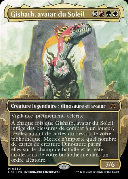Gishath, avatar du Soleil, carte Magic LCI 330 — extension The Lost Caverns of Ixalan