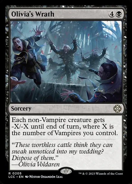 Olivia's Wrath, Magic card LCC 205 — The Lost Caverns of Ixalan Commander set