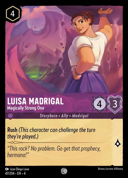 Luisa Madrigal - Magically Strong One, Disney Lorcana card CH4-047 — Ursula's Return set
