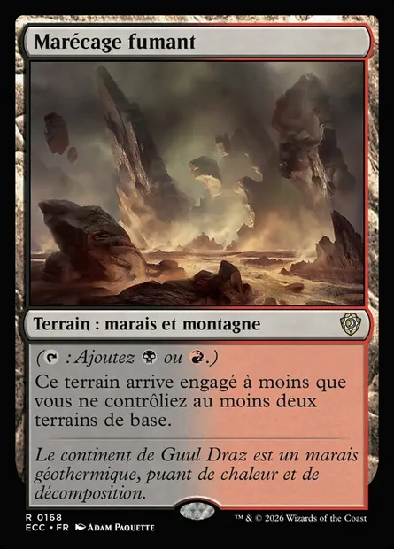 Marécage fumant, carte Magic ECC 168 — extension Lorwyn Eclipsed Commander