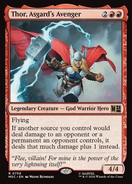 Thor, Asgard's Avenger, Magic card MSC 756 — Marvel Super Heroes Commander set
