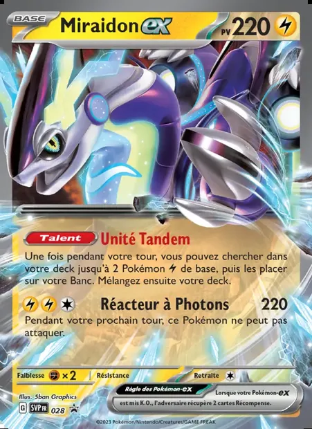 Miraidon-ex, carte Pokémon PR-SV 028 — extension SVP Black Star Promos