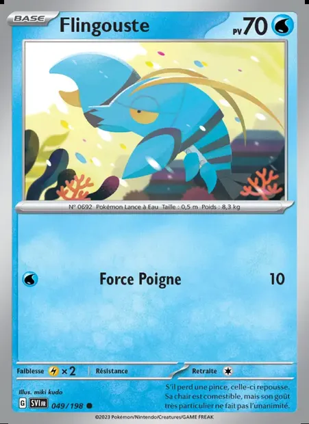 Flingouste, carte Pokémon SVI 049 — extension Écarlate et Violet