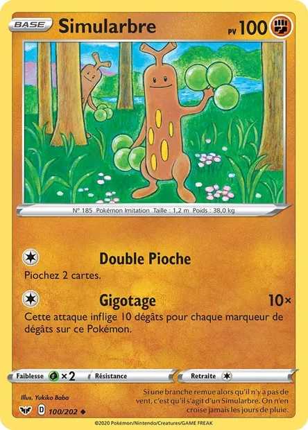 Simularbre, carte Pokémon SSH 100 — extension Épée et Bouclier