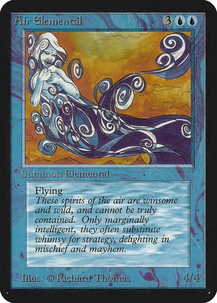Élémental d'air, carte Magic LEA 46 — extension Limited Edition Alpha