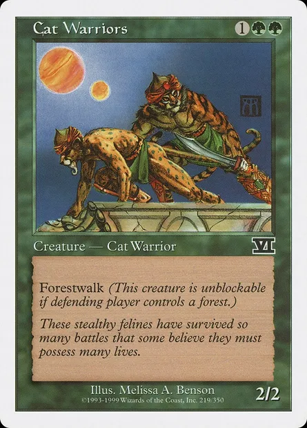 Guerriers chats, carte Magic 6ED 219 — extension Classic Sixth Edition