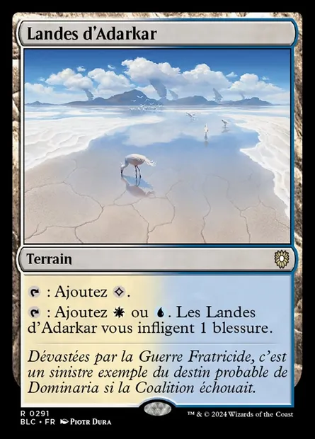 Landes d'Adarkar, carte Magic BLC 291 — extension Bloomburrow Commander