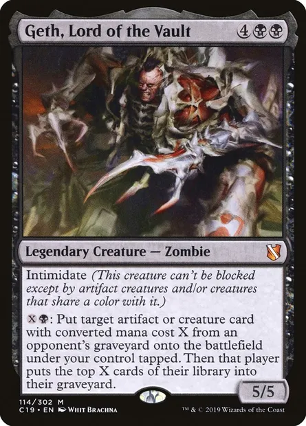 Geth, Lord of the Vault, Magic card C19 114 — Commander 2019 set