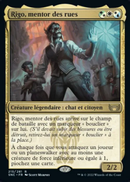 Rigo, mentor des rues, carte Magic SNC 215 — extension Les rues de la Nouvelle-Capenna