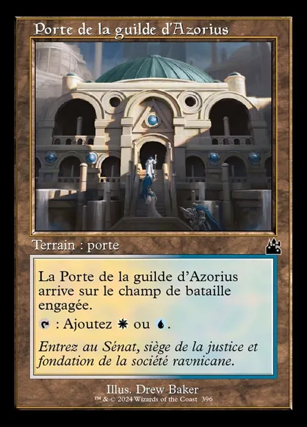 Porte de la guilde d'Azorius, carte Magic RVR 396 — extension Ravnica Remastered