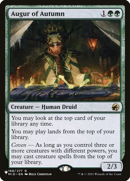Augur of Autumn, Magic card PLST MID-168 — The List set