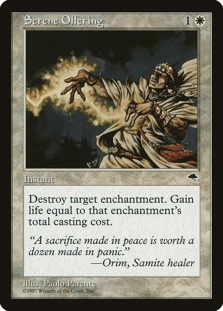 Serene Offering, Magic card TMP 40 — Tempest set