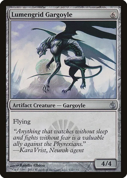 Lumengrid Gargoyle, Magic card MBS 112 — Mirrodin Besieged set