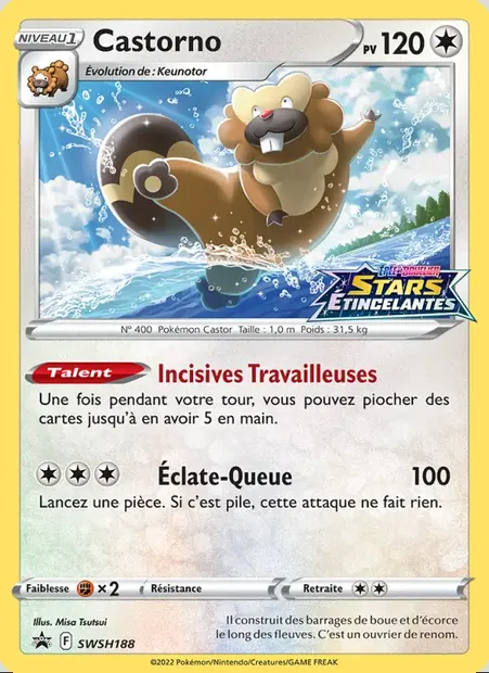 Castorno, carte Pokémon SWSH 188 — extension Promo SWSH
