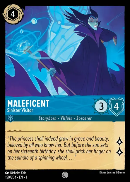 Maleficent - Sinister Visitor, Disney Lorcana card CH1-150 — The First Chapter set