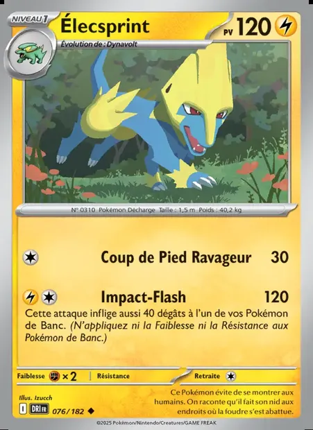 Élecsprint, carte Pokémon DRI 076 — extension Rivalités Destinées