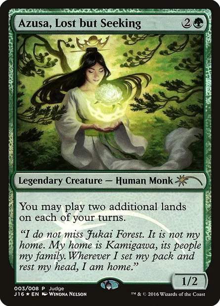 Azusa, Lost but Seeking, Magic card J16 3 — Judge Gift Cards 2016 set