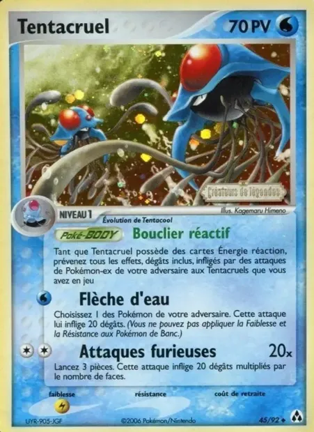 Tentacruel, carte Pokémon LM 45 — extension EX Créateurs de légendes