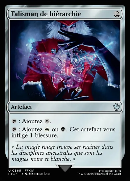 Talisman de hiérarchie, carte Magic FIC 365 — extension Final Fantasy Commander