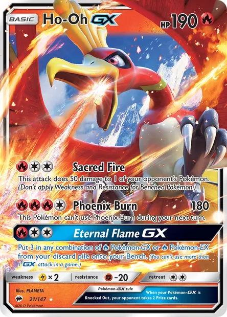 Ho-Oh GX, Pokémon card BUS 21 — Burning Shadows set