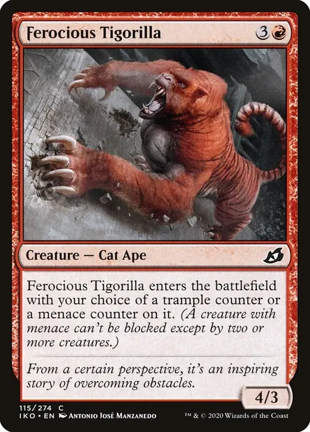 Ferocious Tigorilla, Magic card IKO 115 — Ikoria: Lair of Behemoths set