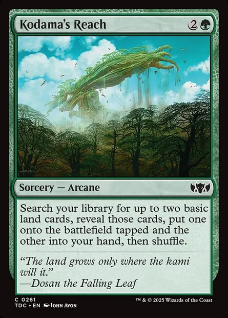 Kodama's Reach, Magic card TDC 261 — Tarkir: Dragonstorm Commander set