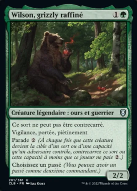 Wilson, grizzly raffiné, carte Magic CLB 261 — extension Commander Légendes : la bataille de la Porte de Baldur