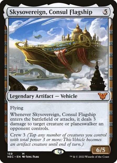Skysovereign, Consul Flagship, Magic card NEC 159 — Neon Dynasty Commander set